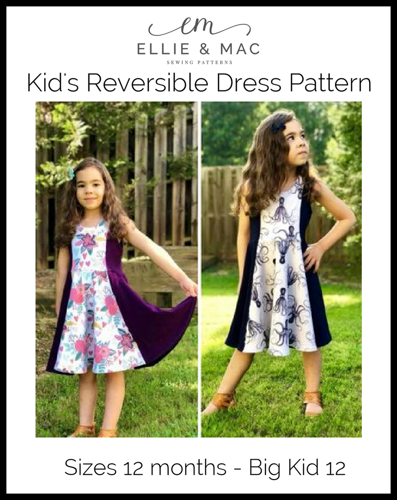 Kids Reversible Dress Sewing Pattern