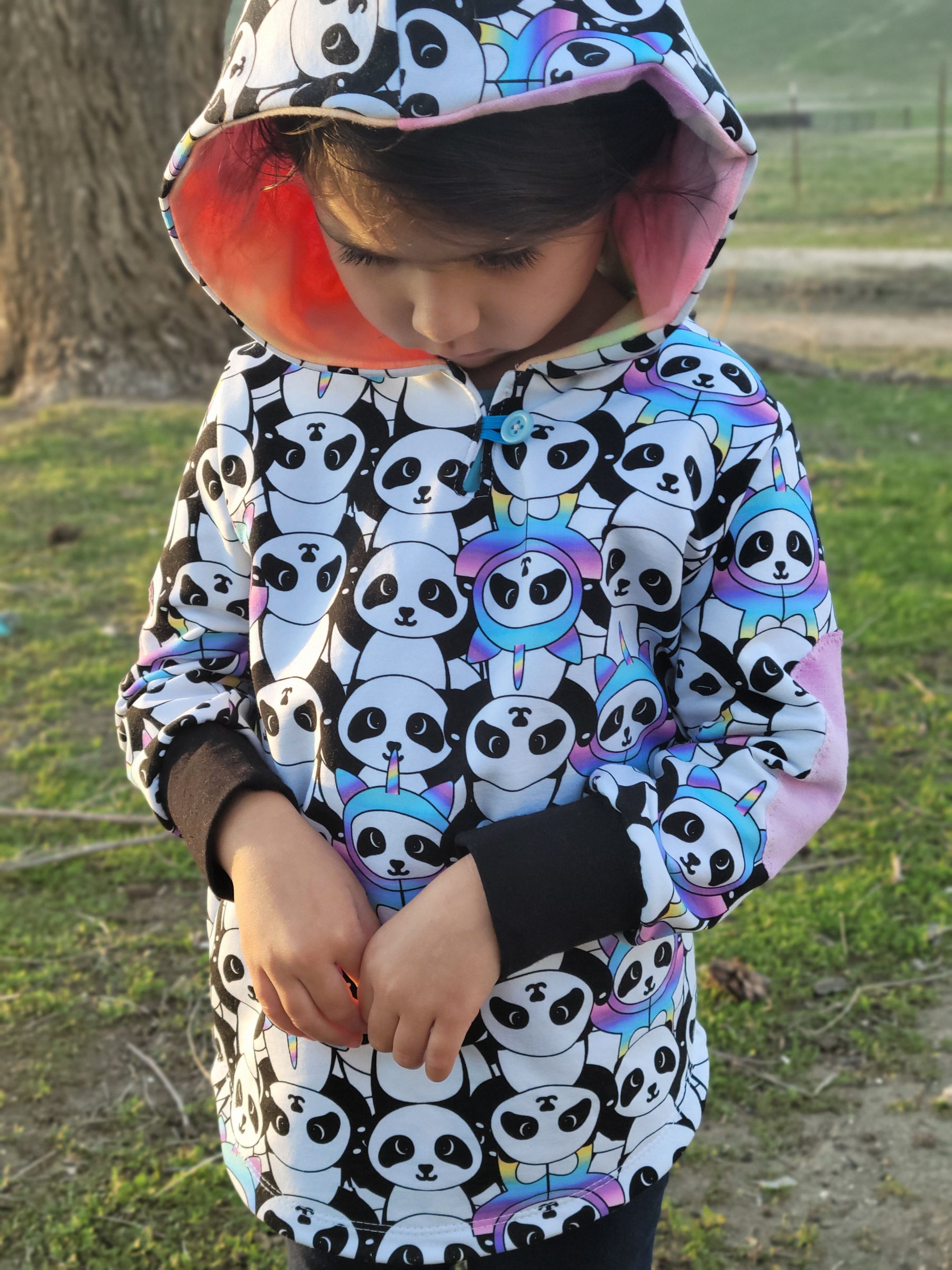 Kid's Simple Patch Sleeve Hoodie