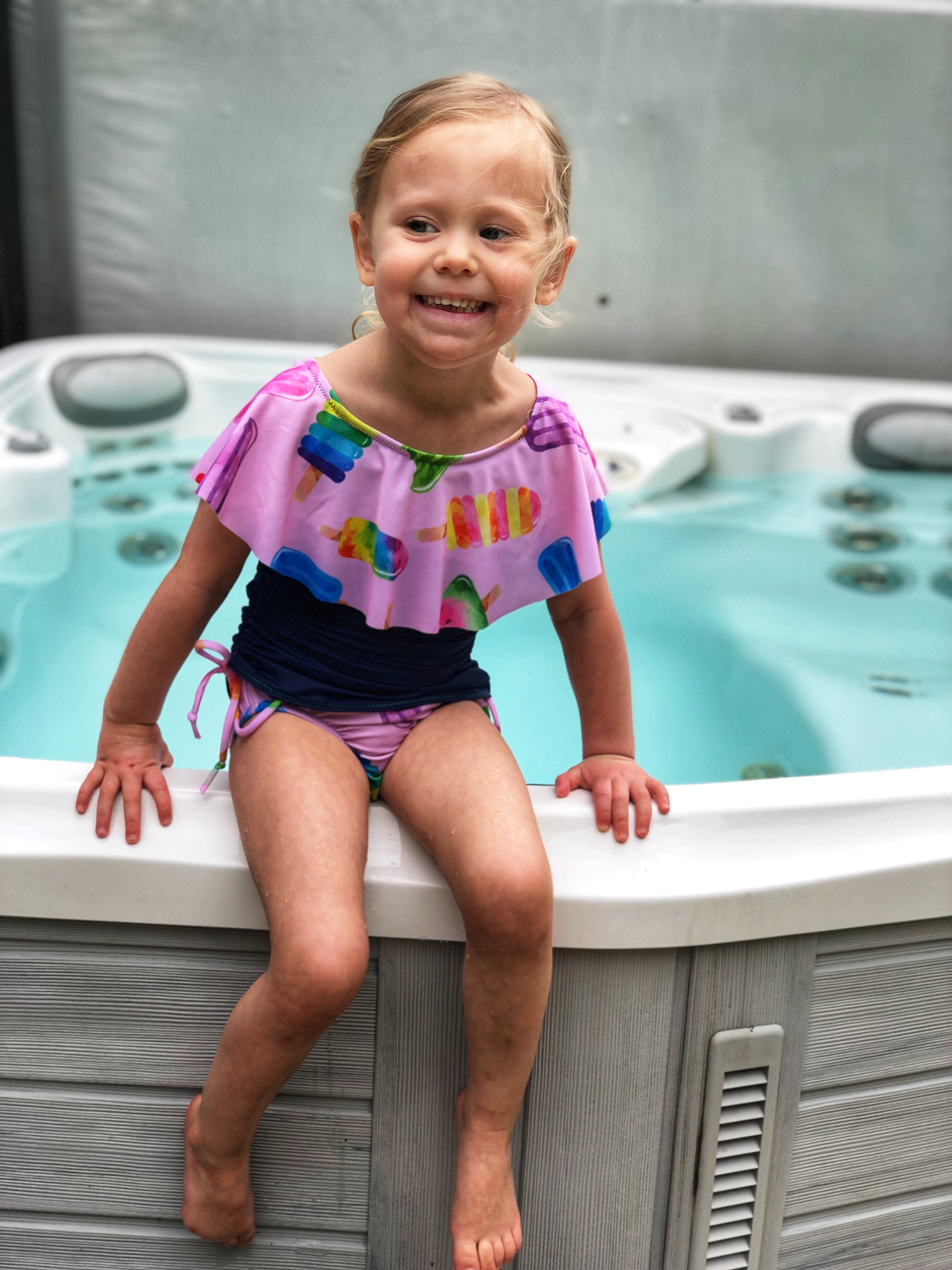 Kids Waterfall Swimsuit Mix & Match Pattern