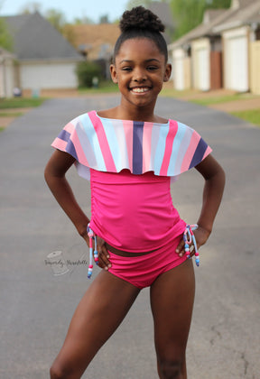 Kids Waterfall Swimsuit Mix & Match Pattern