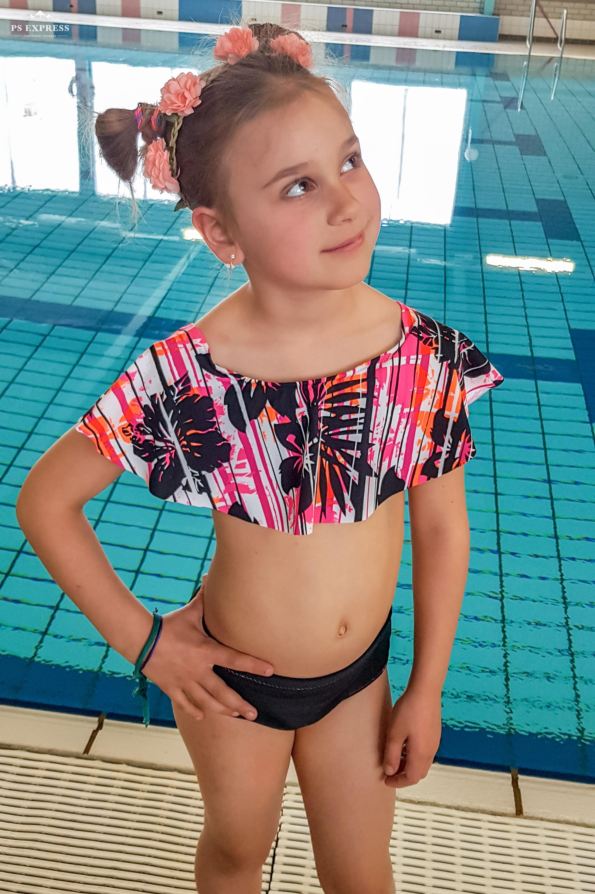 Kids Waterfall Swimsuit Mix & Match Pattern