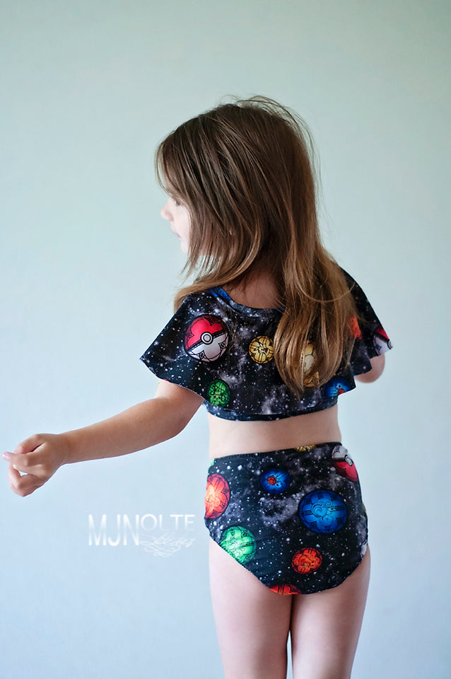 Kids Waterfall Swimsuit Mix & Match Pattern