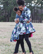 Woven jacket sewing pattern with hi-low hemline. DIY Style dress coat sewing project for women and kids.