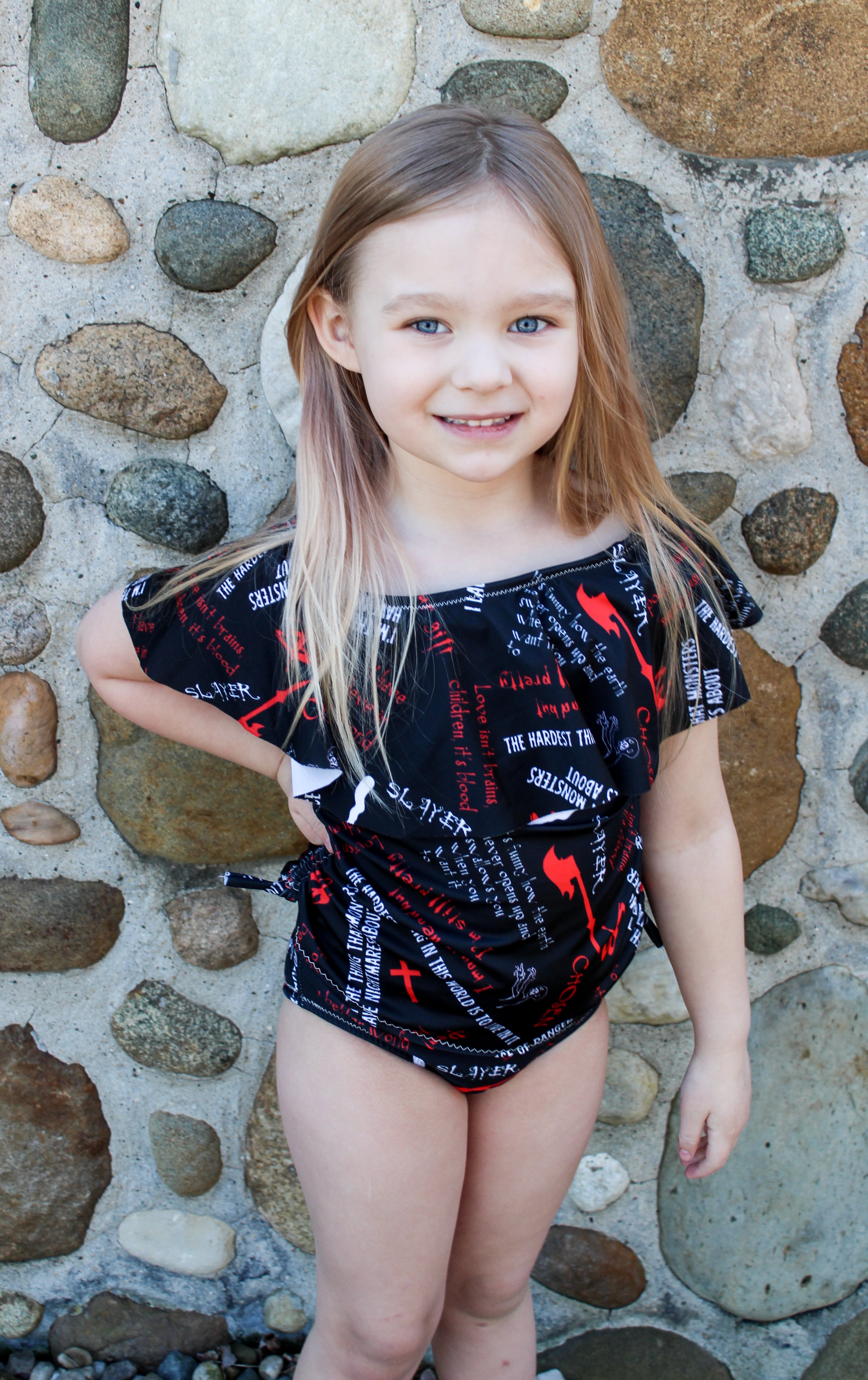 Kids Waterfall Swimsuit Mix & Match Pattern