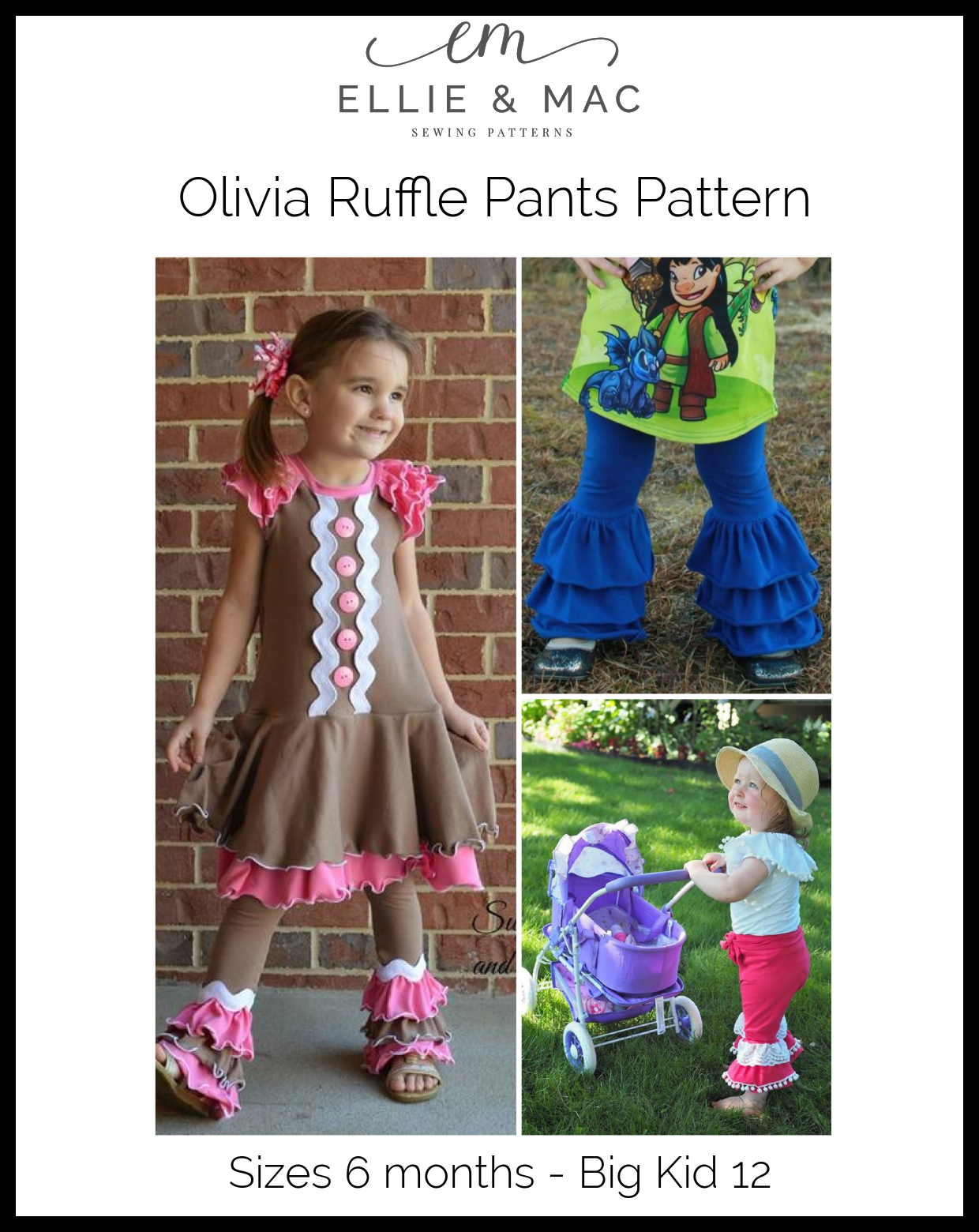 Olivia Stacked Ruffled Pants Pattern - Clearance Sale