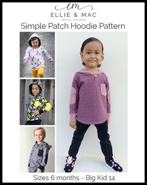 Kid's Simple Patch Sleeve Hoodie