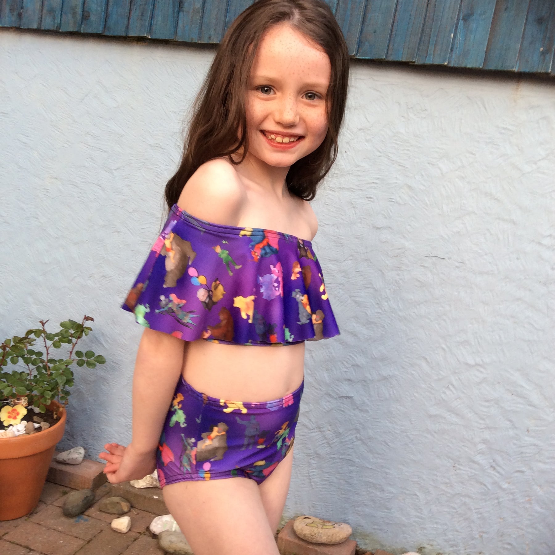 Kids Waterfall Swimsuit Mix & Match Pattern