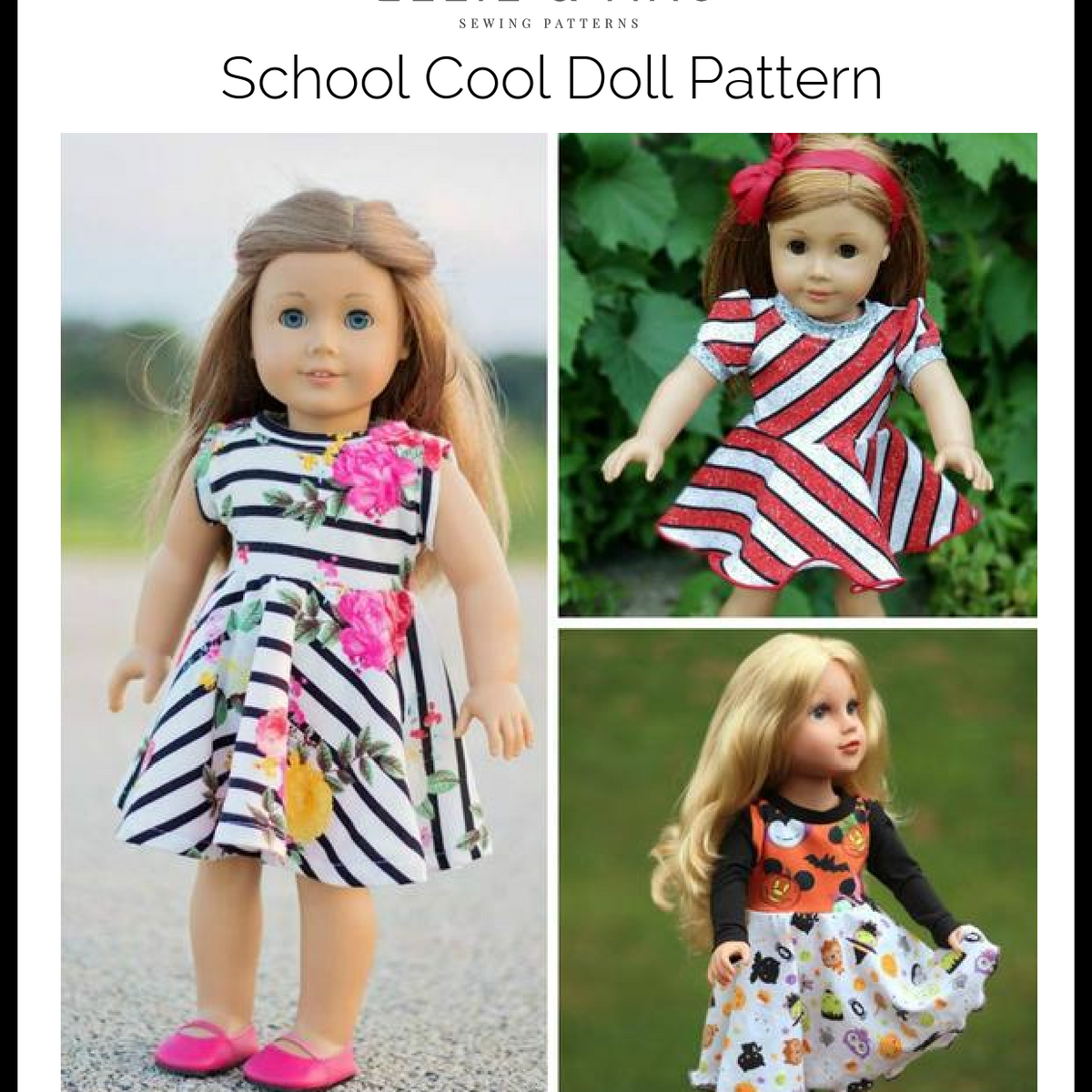 School Cool Doll Pattern Ellie and Mac Digital PDF Sewing