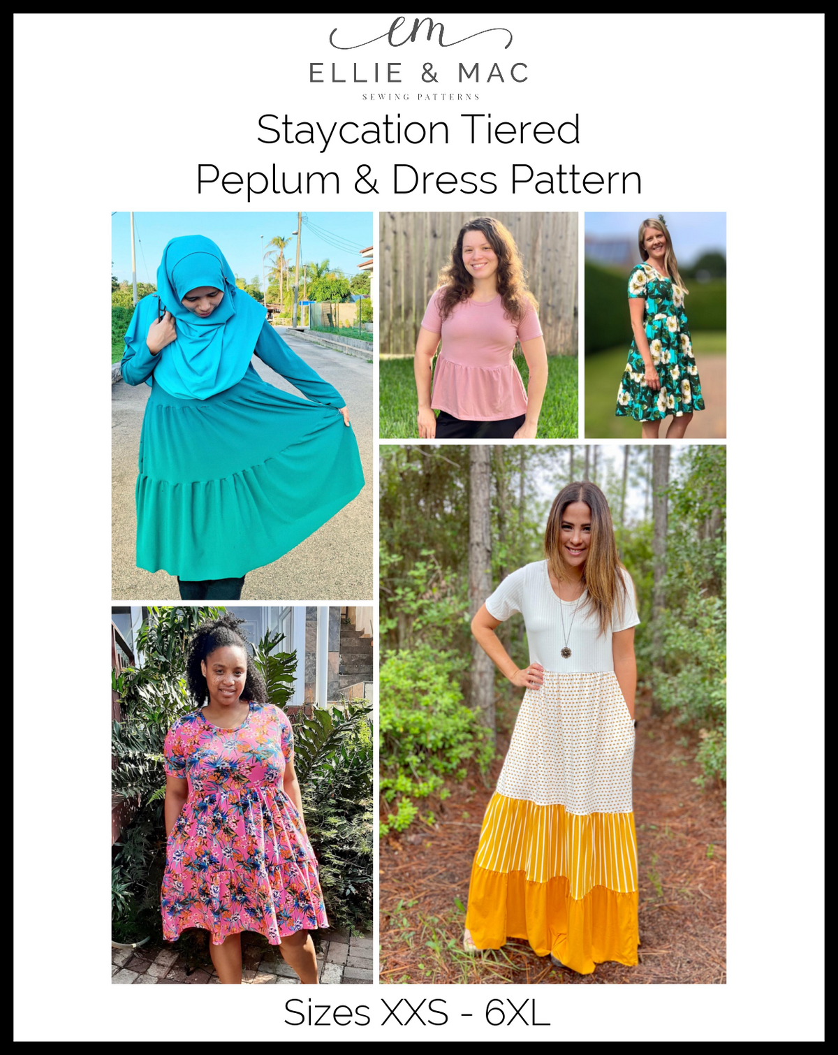 Staycation Tiered Peplum & Dress Pattern