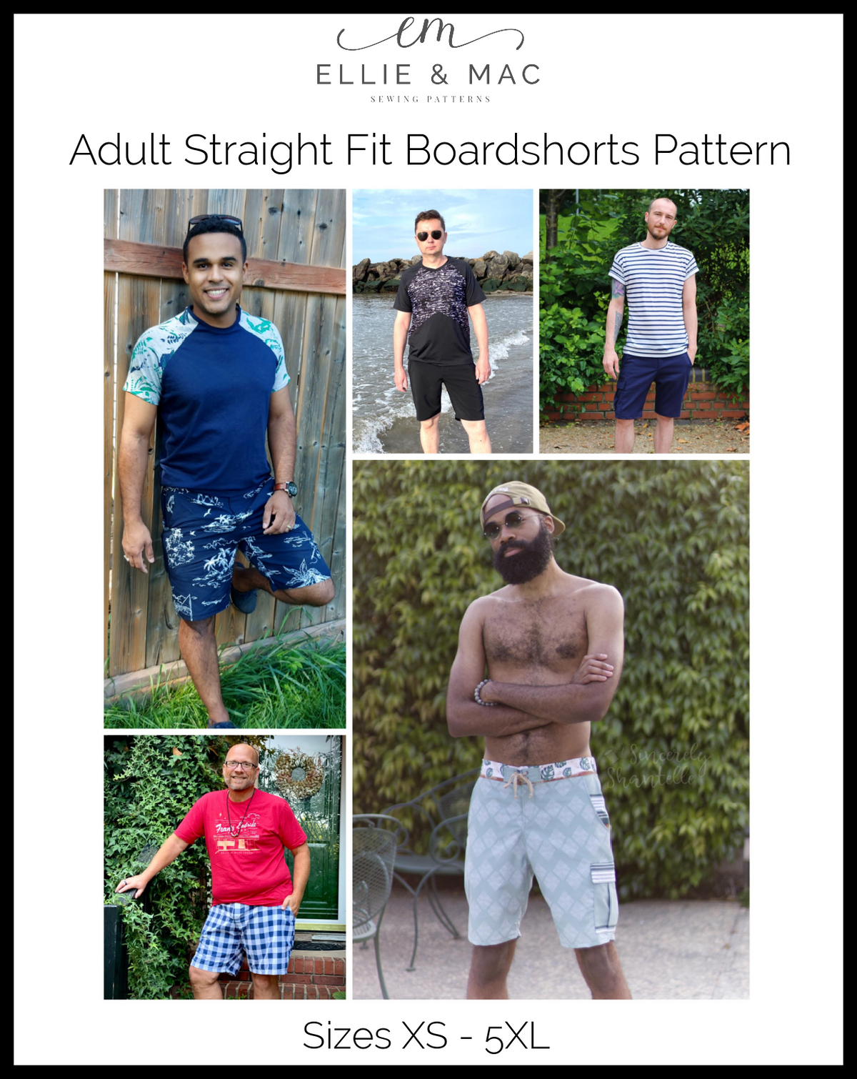 Adult Straight Fit Boardshorts Pattern