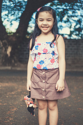 Kid's Button A-line Skirt Pattern