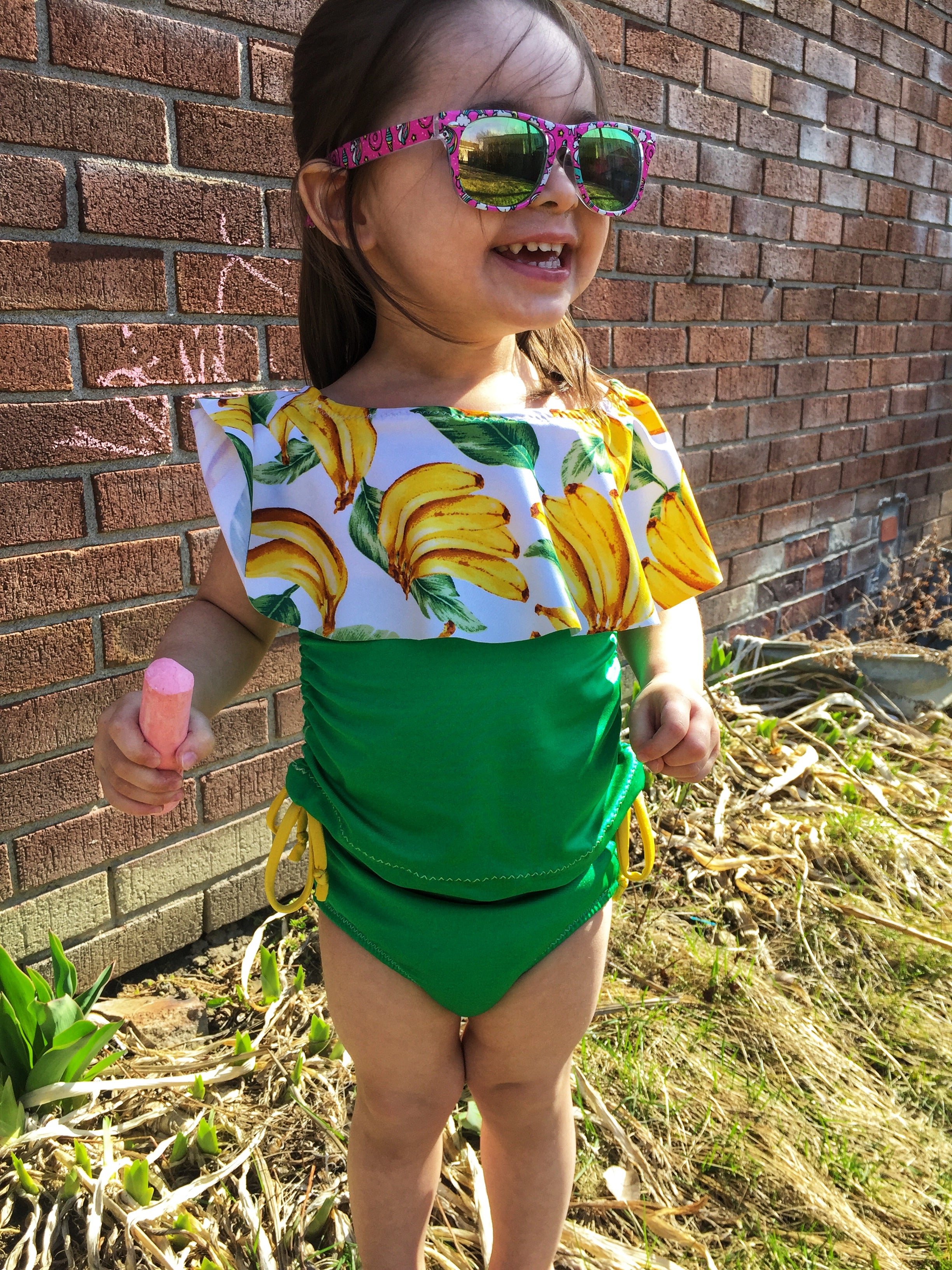 Kids Waterfall Swimsuit Mix & Match Pattern