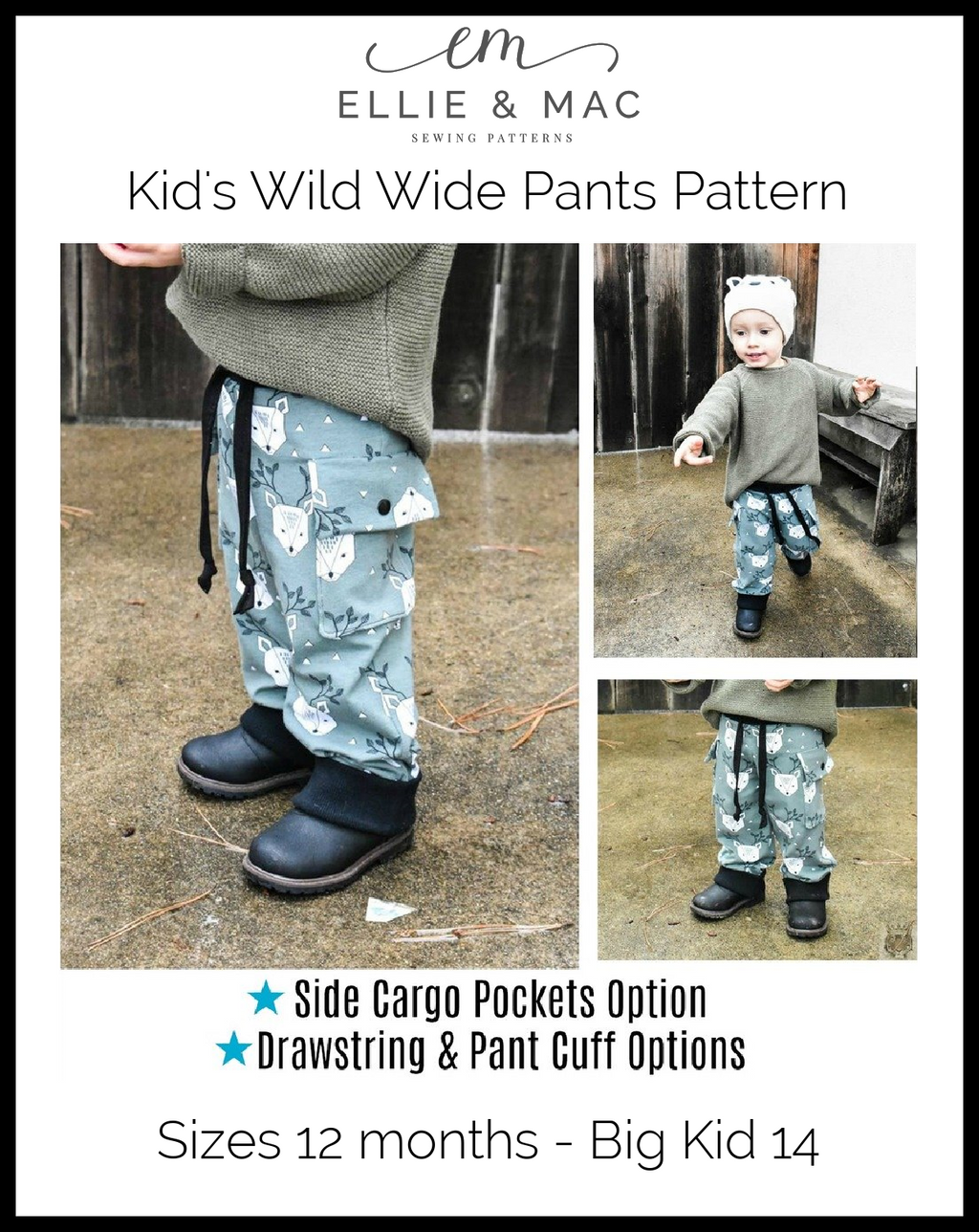Cambodia's Comfy Pants Sizes 2T to 14 Kids PDF Pattern