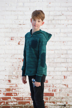 Kid's Simple Patch Sleeve Hoodie