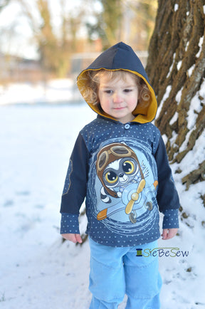 Kid's Simple Patch Sleeve Hoodie