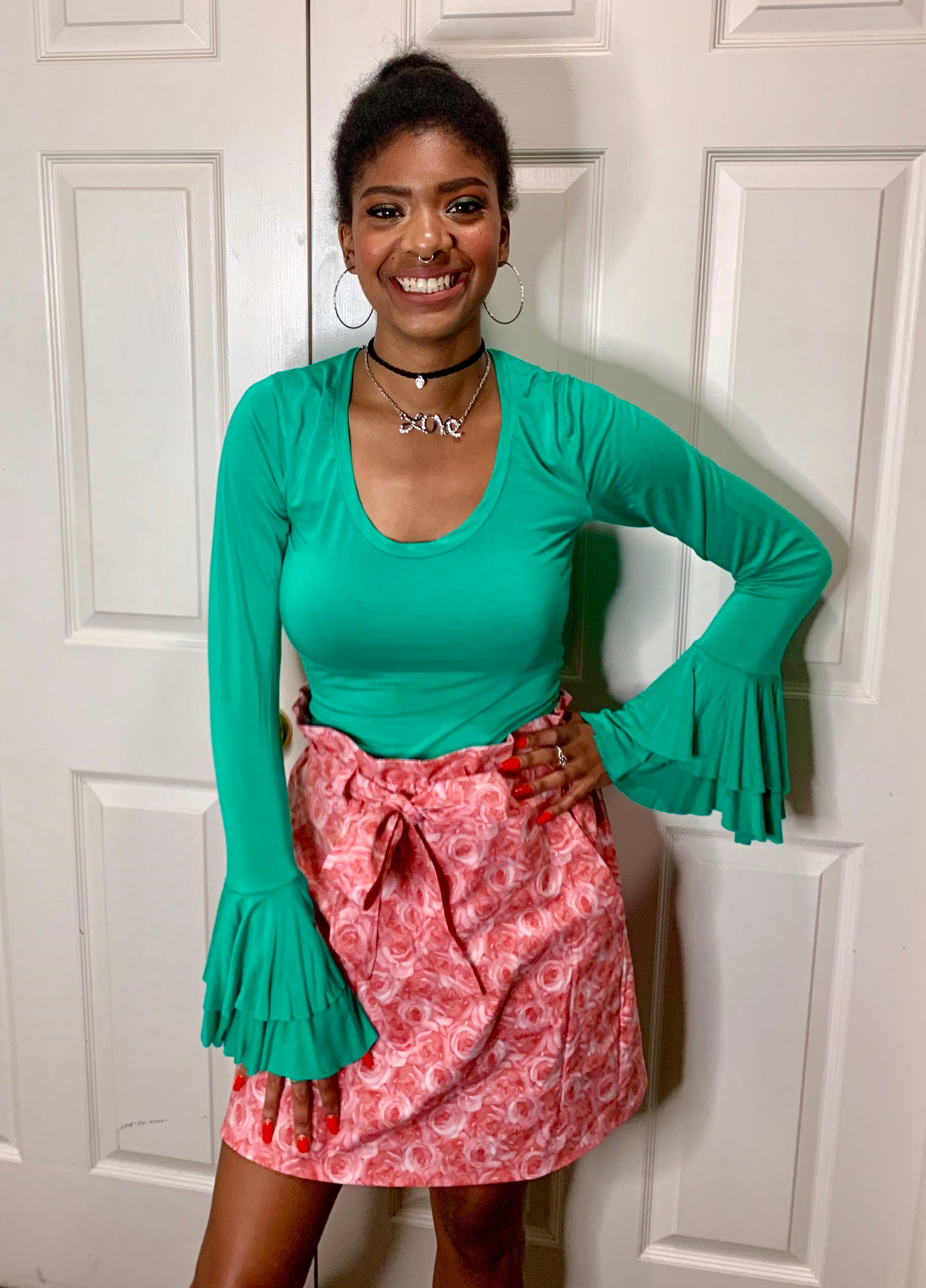 Green paperbag on sale skirt