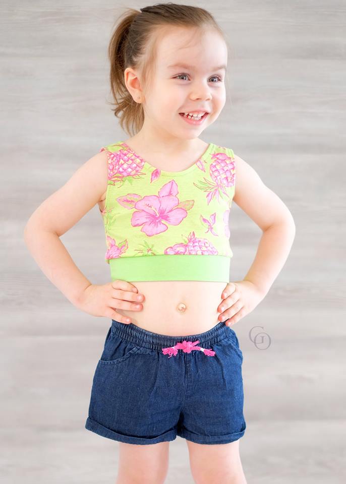 Girls Beach Dreaming Crop Top Pattern - Ellie and Mac, Digital (PDF) Sewing Patterns | USA, Canada, UK, Australia