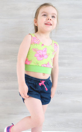 Girls Beach Dreaming Crop Top Pattern - Ellie and Mac, Digital (PDF) Sewing Patterns | USA, Canada, UK, Australia