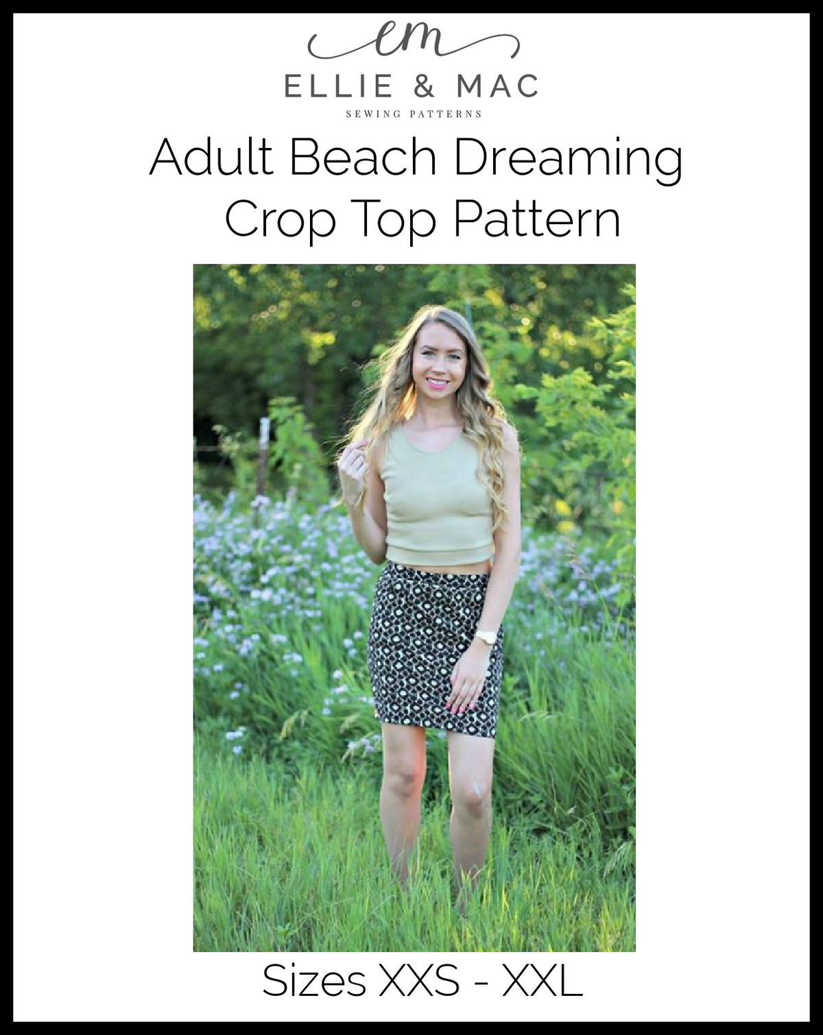Beach Dreaming Crop Top Pattern (adult) - Clearance Sale