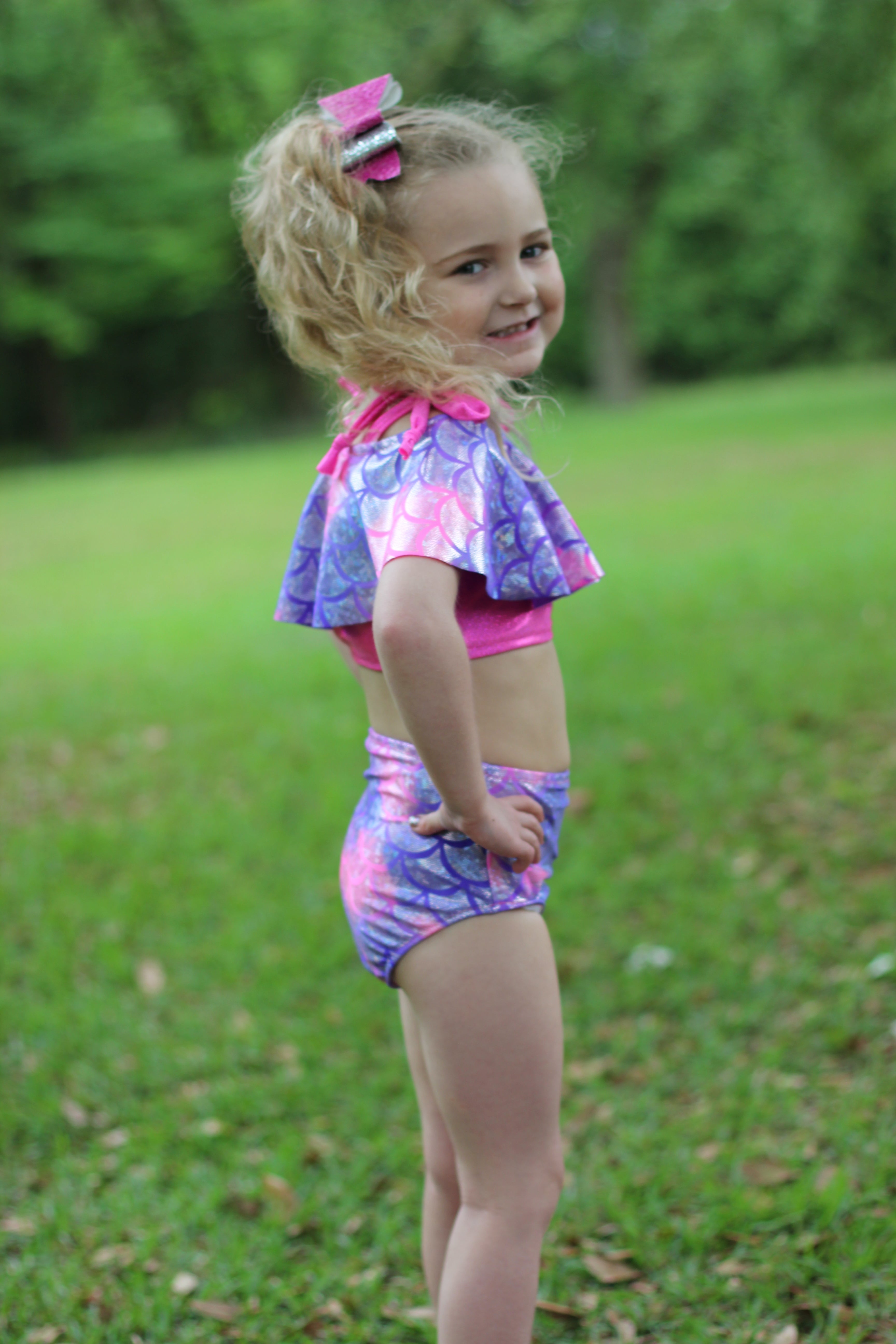 Kids Waterfall Swimsuit Mix & Match Pattern