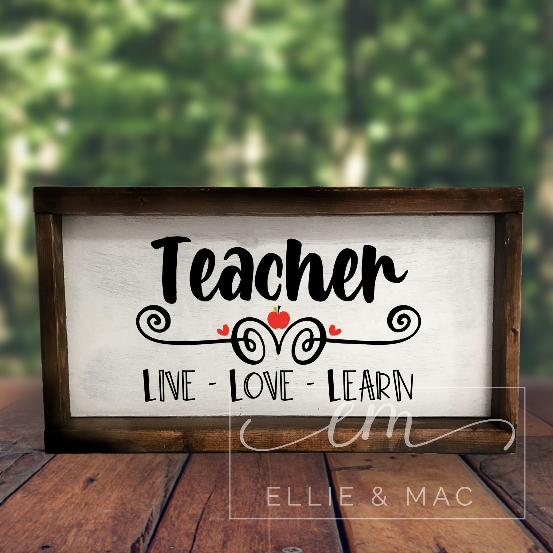 Teacher, Live Love Learn Cut File