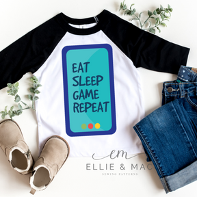 Eat Sleep Game Repeat Phone SVG Cutting File