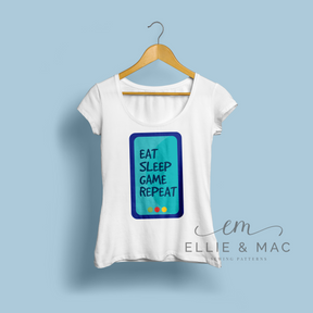 Eat Sleep Game Repeat Phone SVG Cutting File