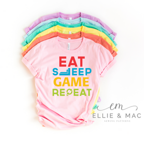 Eat Sleep Game Repeat SVG Cutting File
