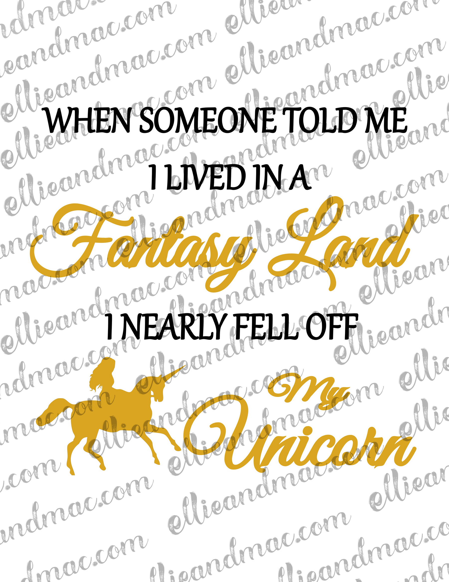 Fantasy Land Unicorn SVG Cutting File
