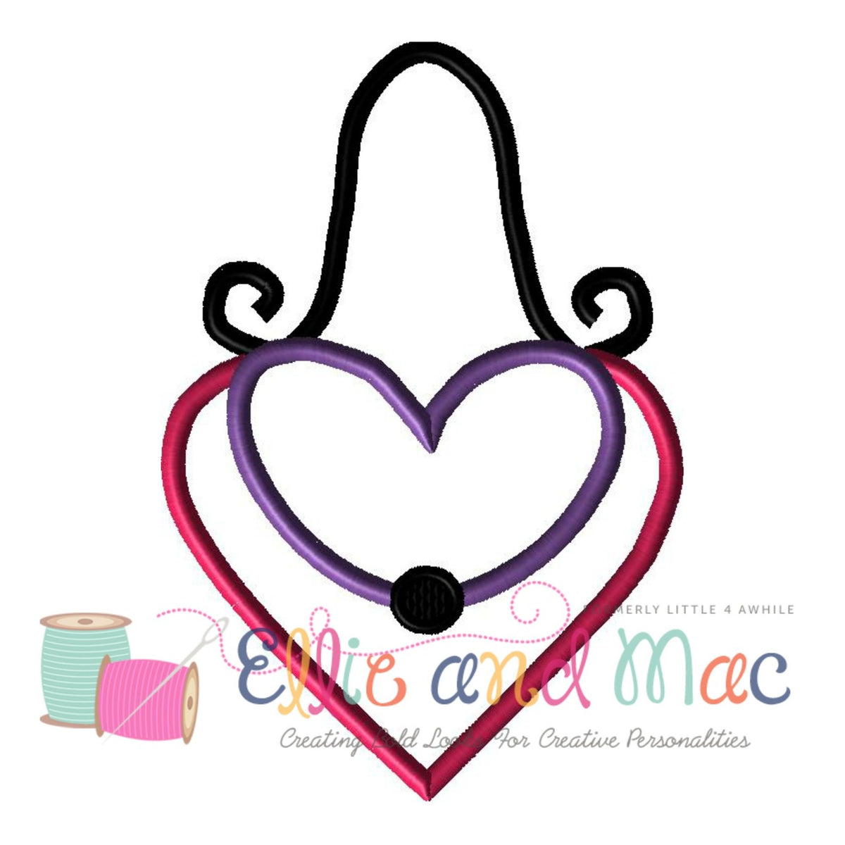 Heart Purse Applique Design