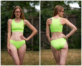 Colorblock Zip Swimsuit Mix & Match Pattern