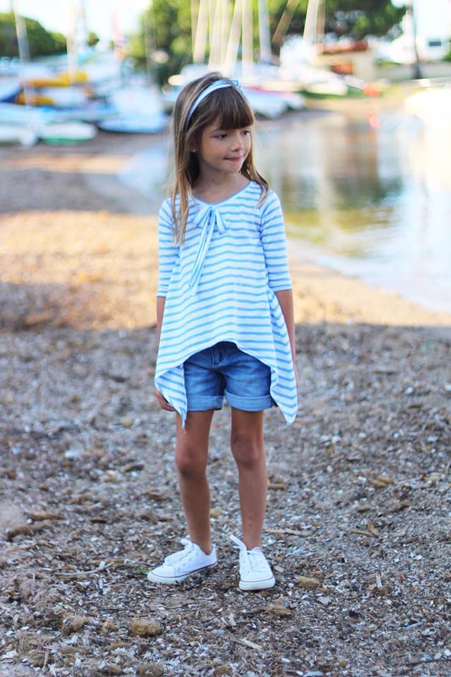 Girl's Shark Bite Top Pattern - Ellie and Mac, Digital (PDF) Sewing Patterns | USA, Canada, UK, Australia