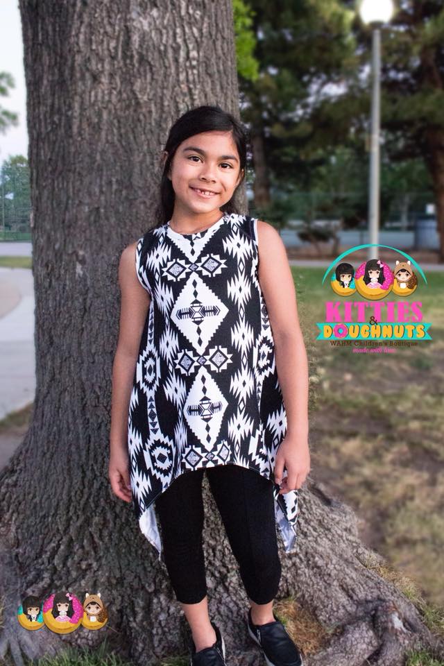Girl's Shark Bite Top Pattern - Ellie and Mac, Digital (PDF) Sewing Patterns | USA, Canada, UK, Australia