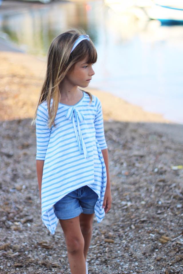 Girl's Shark Bite Top Pattern - Ellie and Mac, Digital (PDF) Sewing Patterns | USA, Canada, UK, Australia