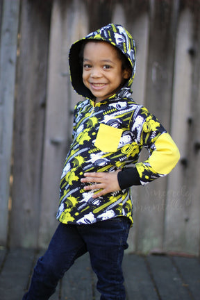 Kid's Simple Patch Sleeve Hoodie